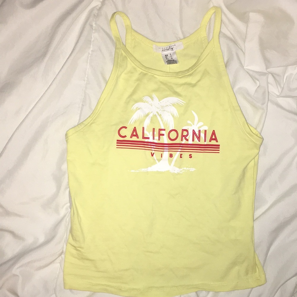 yellow crop tank top, new and never worn